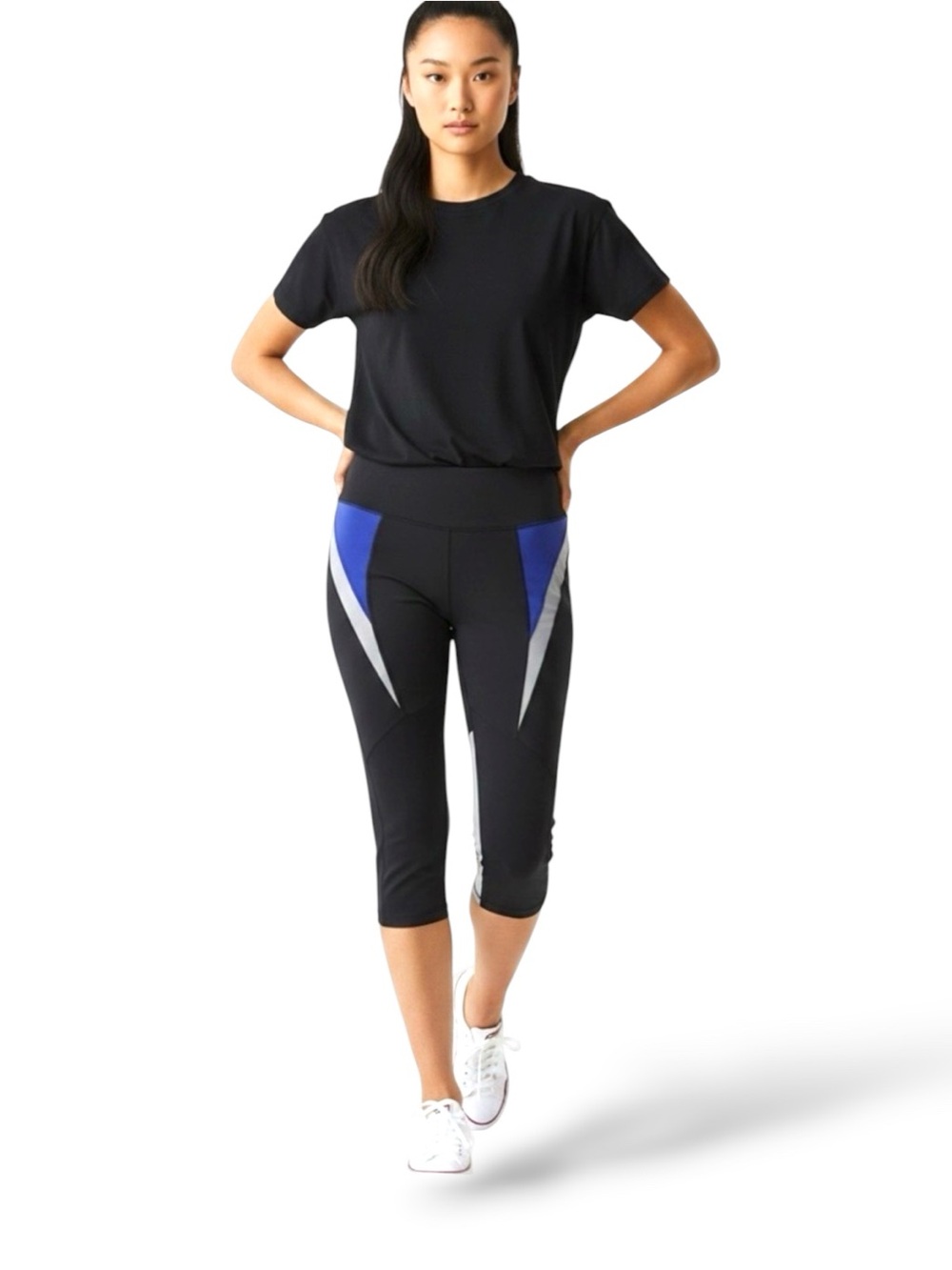 Pedal pusher retro sport pants leggings Karma yoga crop leggings capris black